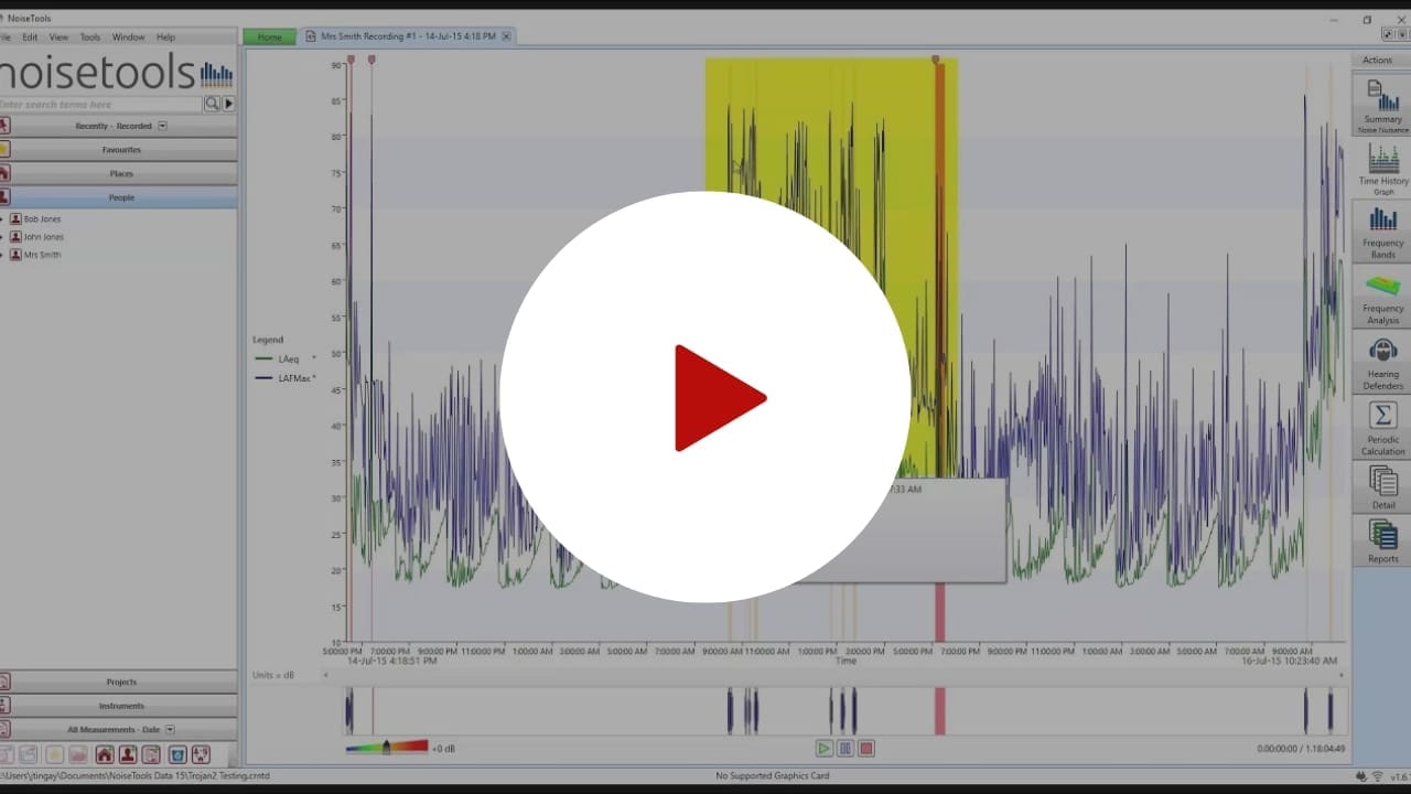 NoiseTools - Berichte über Lärmbelästigung