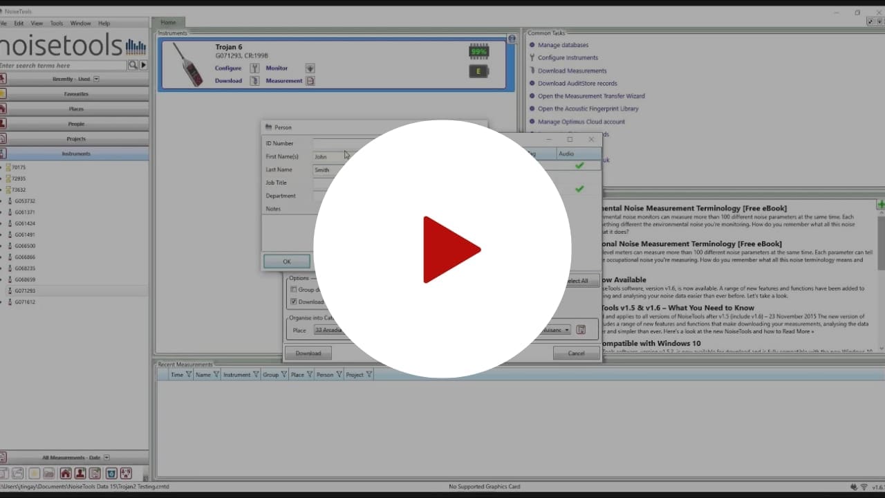 NoiseTools - Téléchargement de mesures de chevaux de Troie