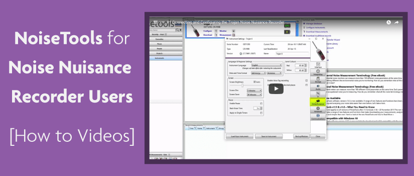 NoiseTools pour les utilisateurs de l'enregistreur de nuisances sonores