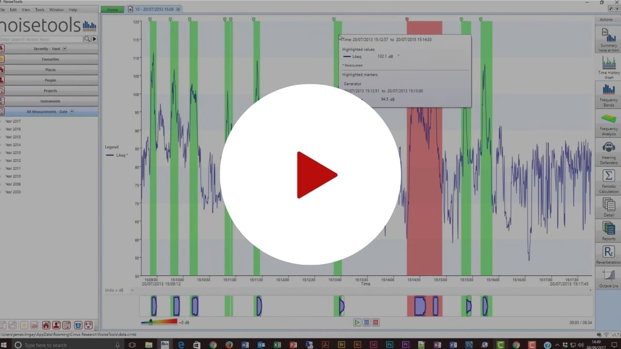 Uso de marcadores en NoiseTools