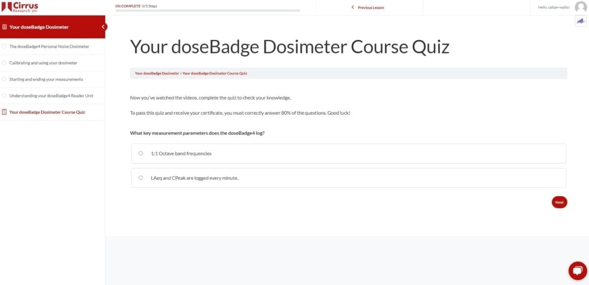 doseBadge Course Screenshot 3